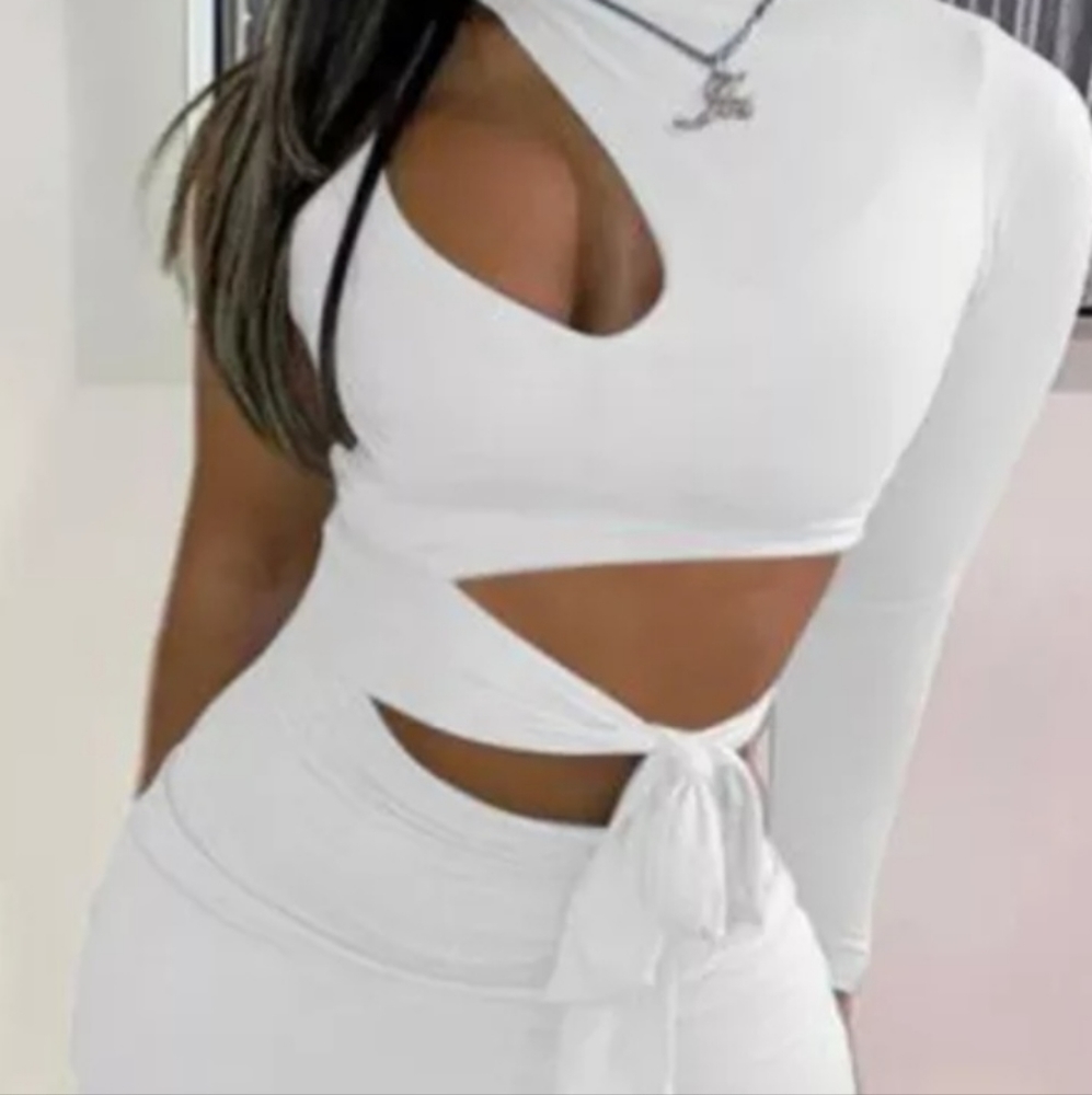 Hollowed Out O Neck Pencil Skirt Dresses